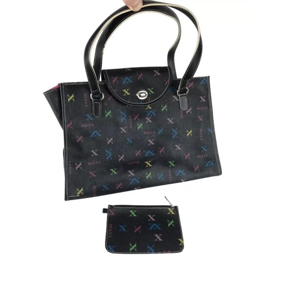 Maxx New York Womens Black Multicolor Inner Pockets Tote Shoulder Bag Size M‎ - Picture 8 of 8